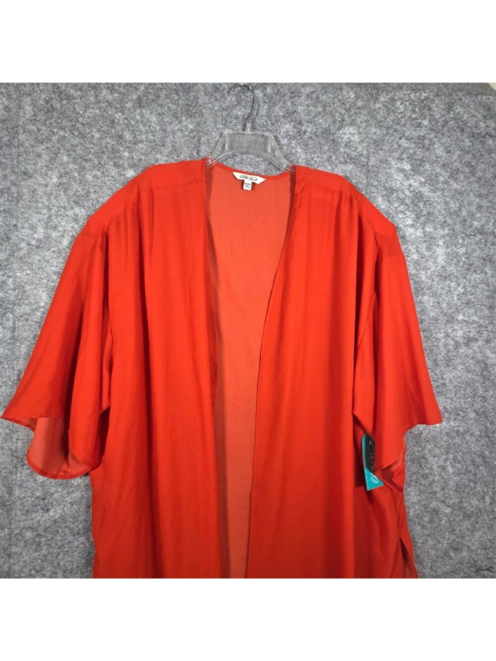 The Pioneer Woman Kimono Duster Womens 2X 3X Orange Blue Floral Butterfly Cover - Picture 3 of 11